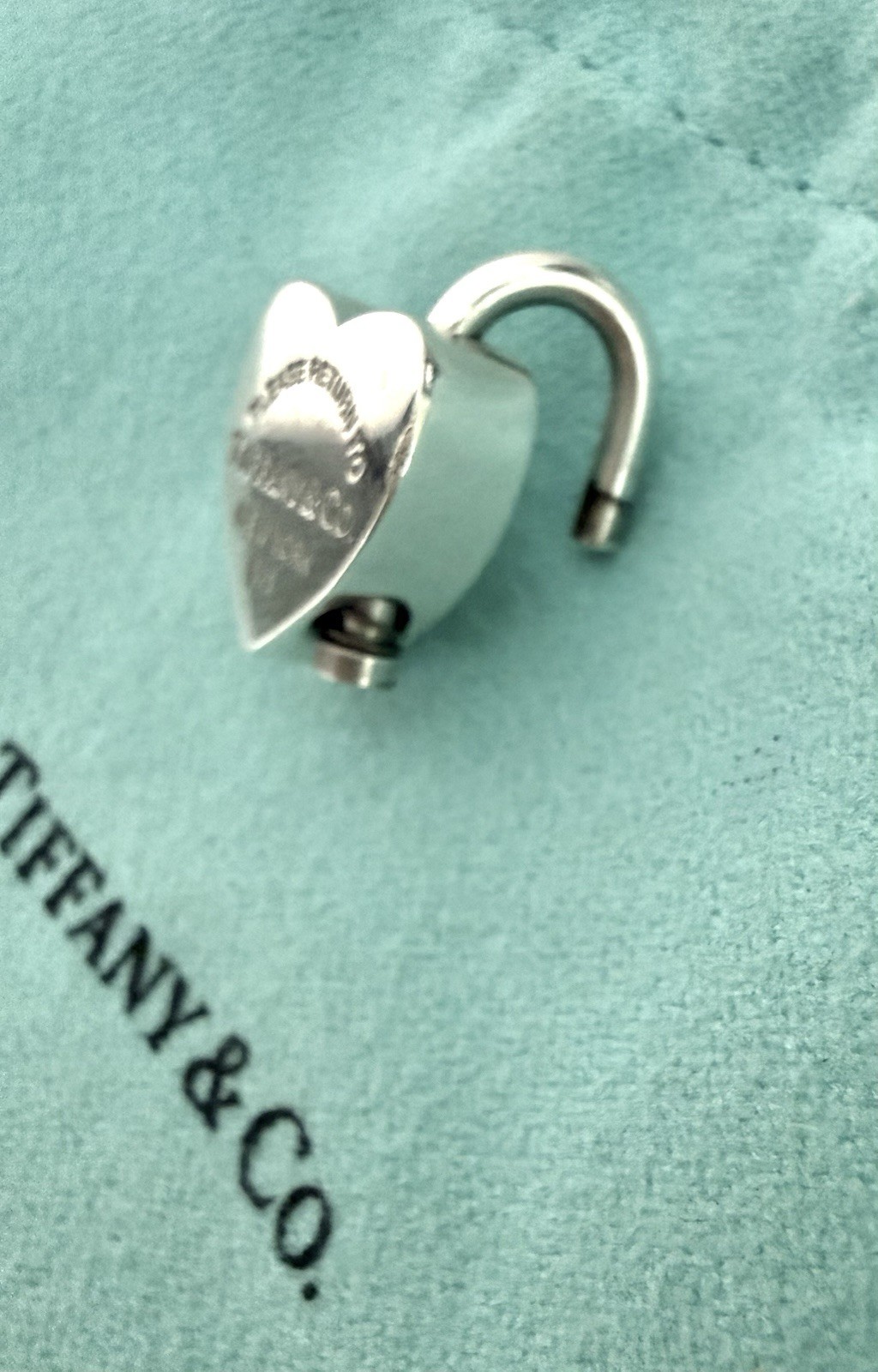 Tiffany & Co Heart Padlock Pendant 925 Sterling Silver