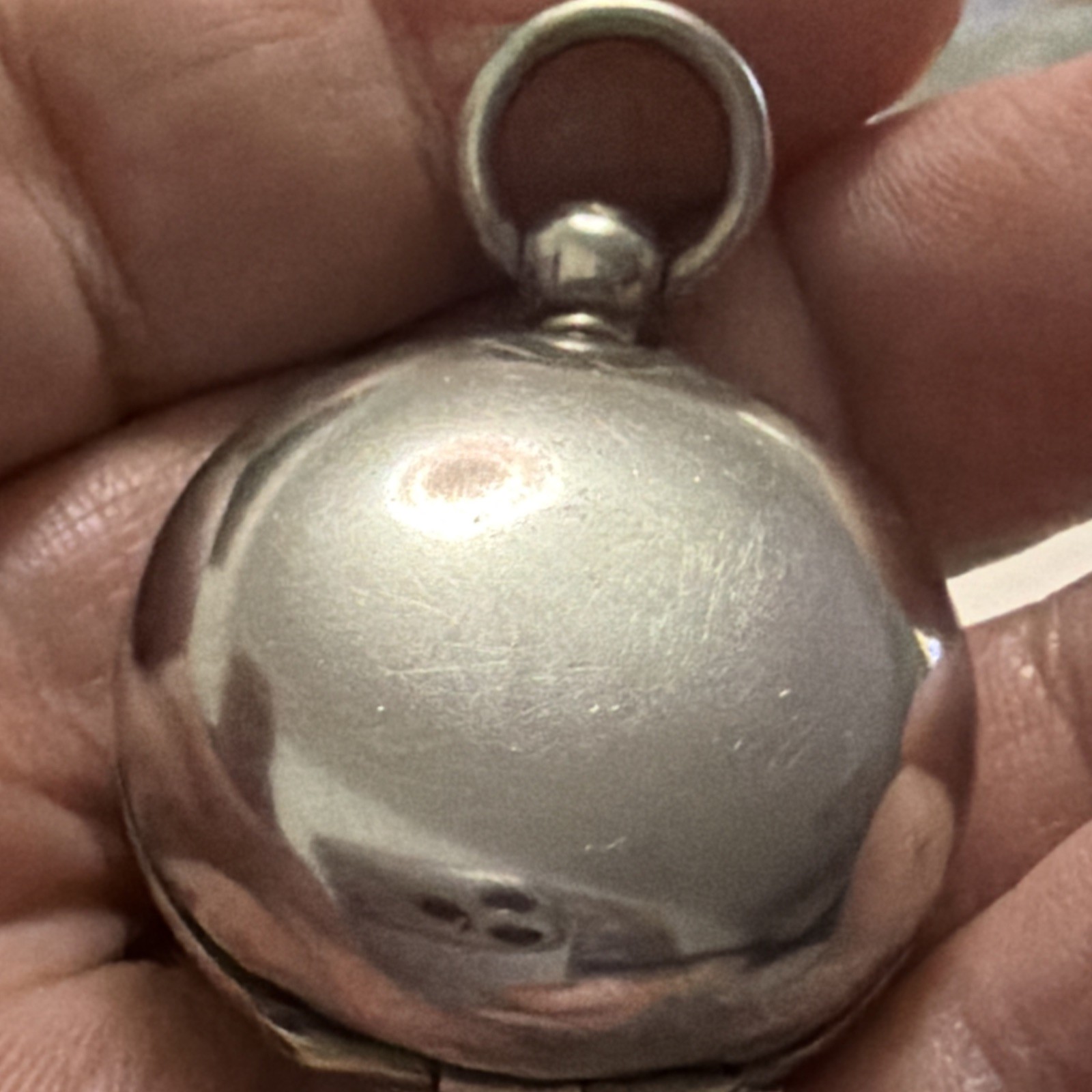 Vintage Albo Silver Locket/pendant With Black Oynx Stone And Engraved Detailing