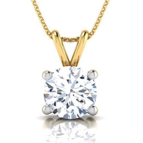 IGI Diamond Pendant VVS2 F Round Cut 3 Ct Lab Created 14k White Gold Eye Clean
