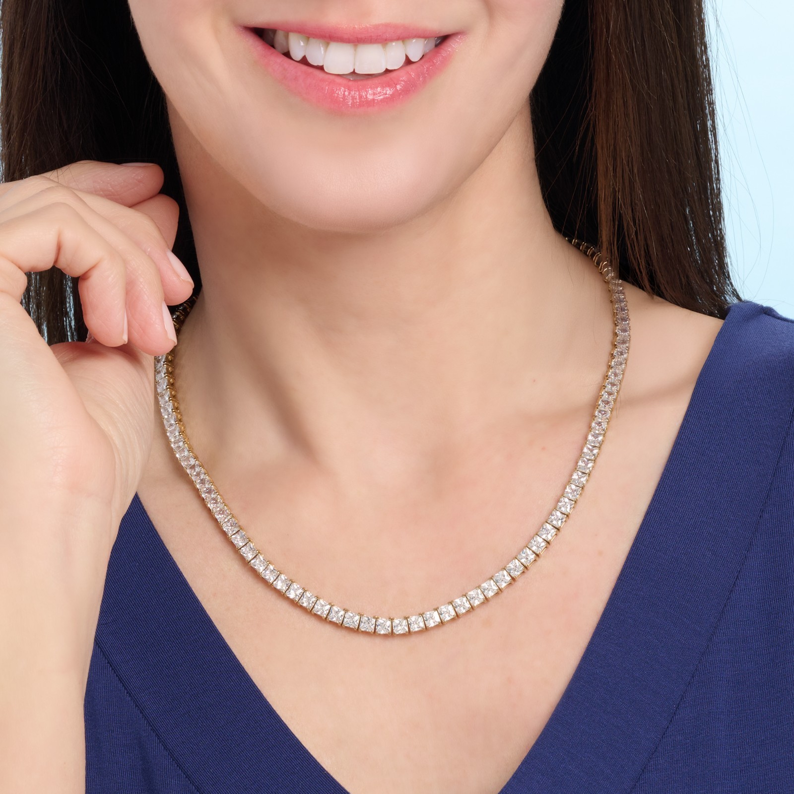 Radiance by Absolute 20″ 4mm Princess Magnetic Clasp Tennis Necklace