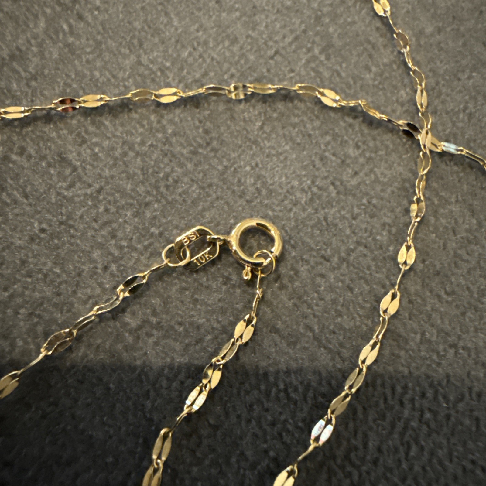 Genuine 10k Solid Italian Gold Mirror Chain 18″ 1.5mm .86g