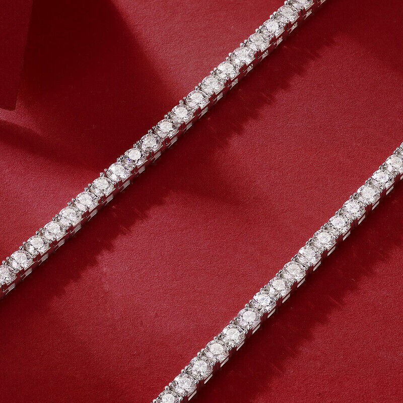 3-6.5mm Moissanite Tennis Chain Necklace -VVS D- 925 Sterling Silver Wholesale!!