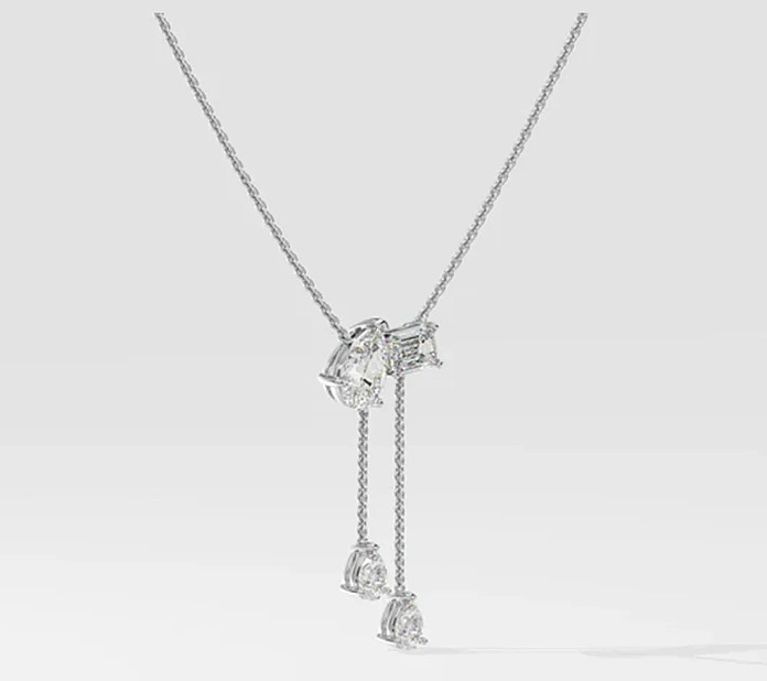7 Ct Certified Treated Beautiful White Diamond Necklace In 925 Silver-Great Look