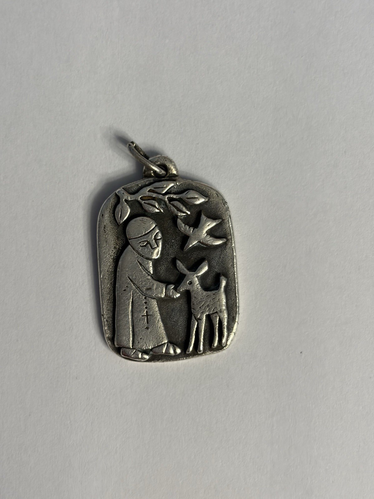Retired James Avery St. Francis Loves The Animals Pendant Sterling Silver 925