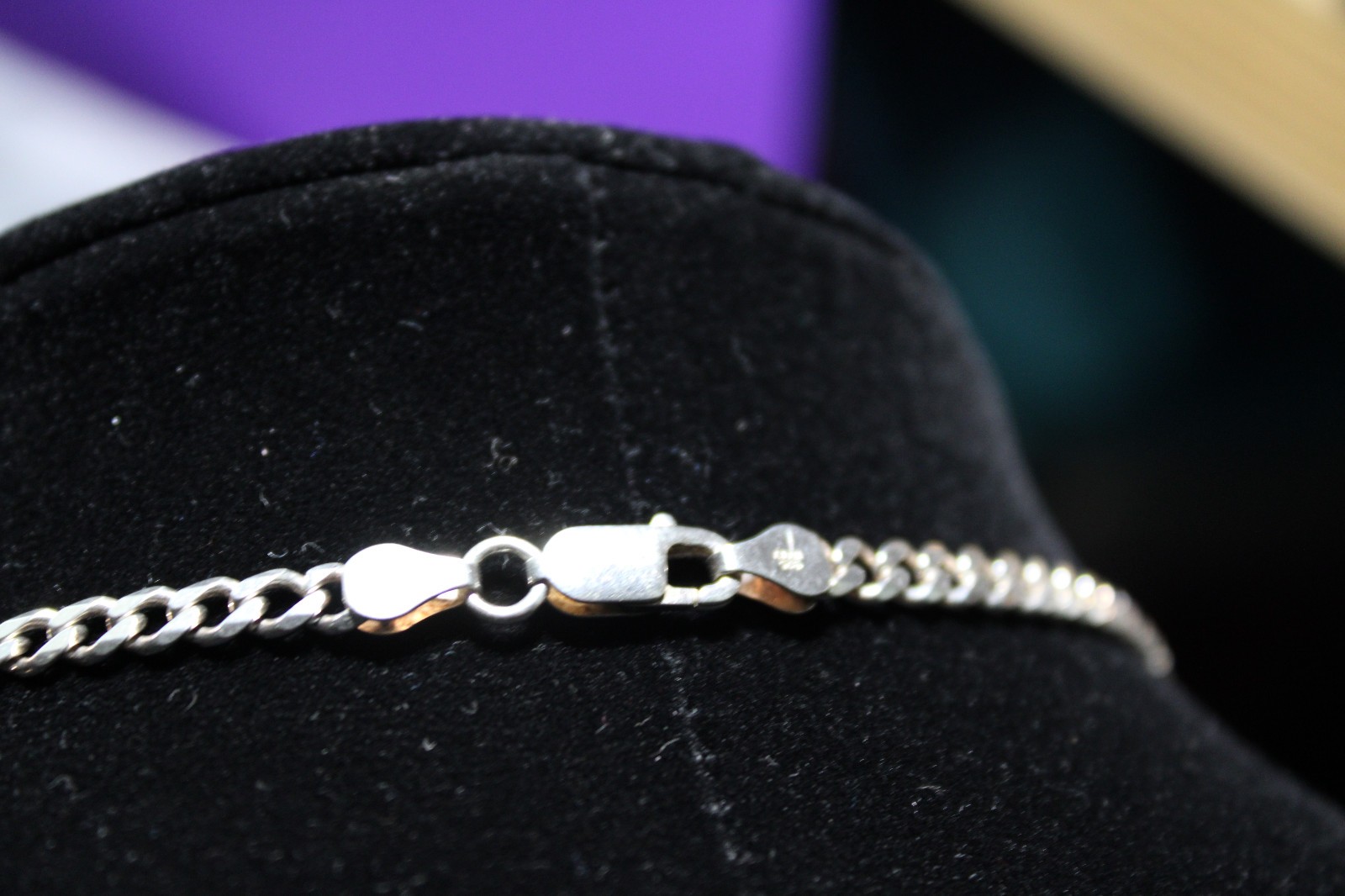 VTG SILVER CURB LINK 5mm Chain Necklace ITALY 20″ Long *~~Very GOOD Quality !