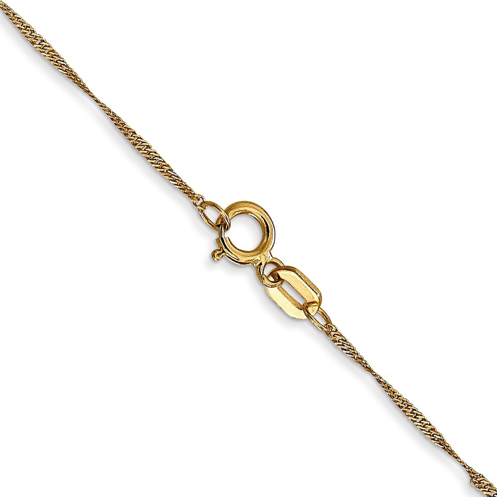 14K Yellow Gold 1mm Singapore Spring Ring Clasp Chain Necklace L-30″ 1.19gm