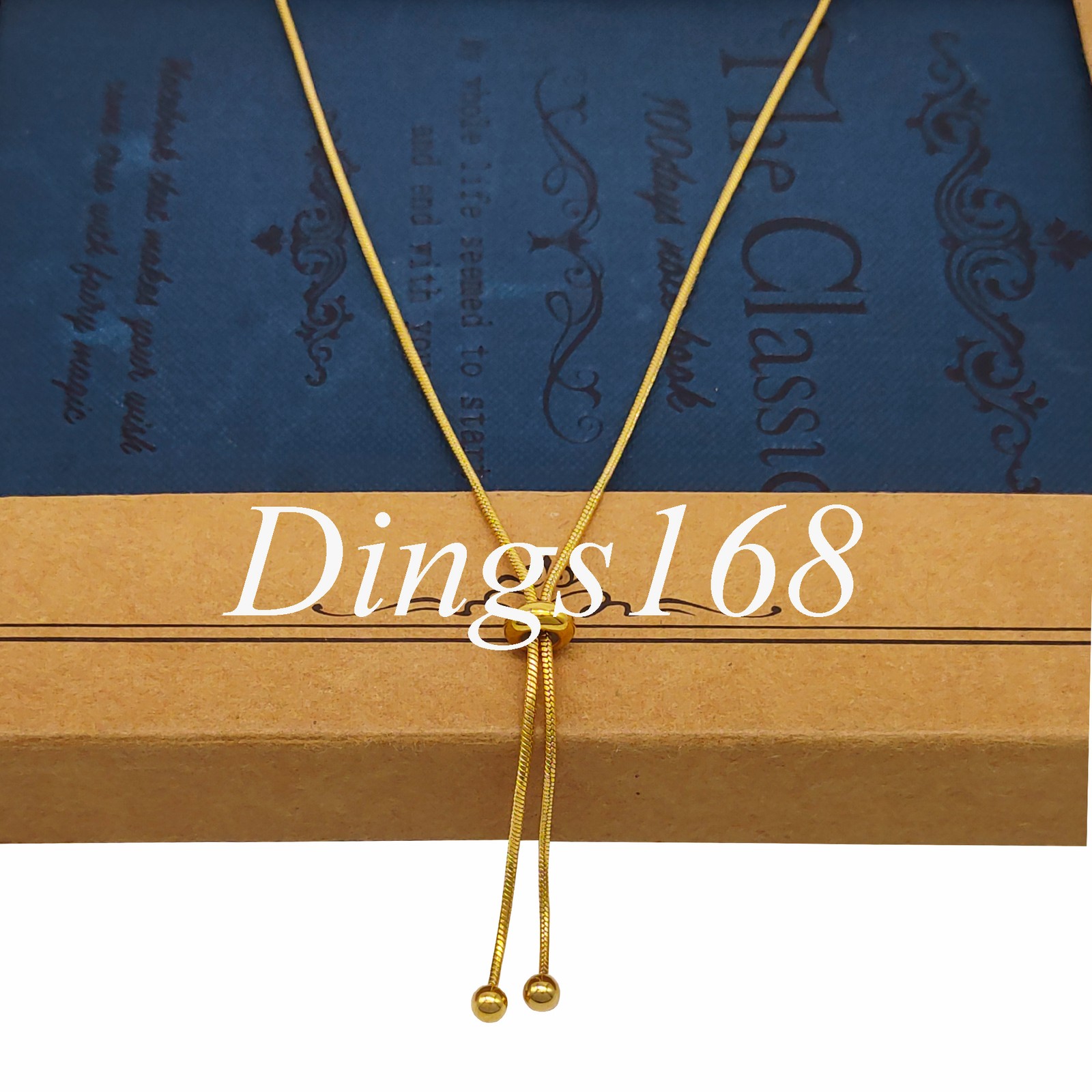 18K Yellow Gold Filled Adjustable Claspless Snake Chain Necklace fit 14″-25″inch