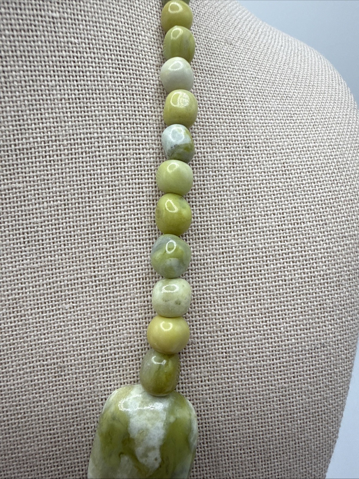 Jay King Natural South African Olive Calcite Sterling Silver Necklace