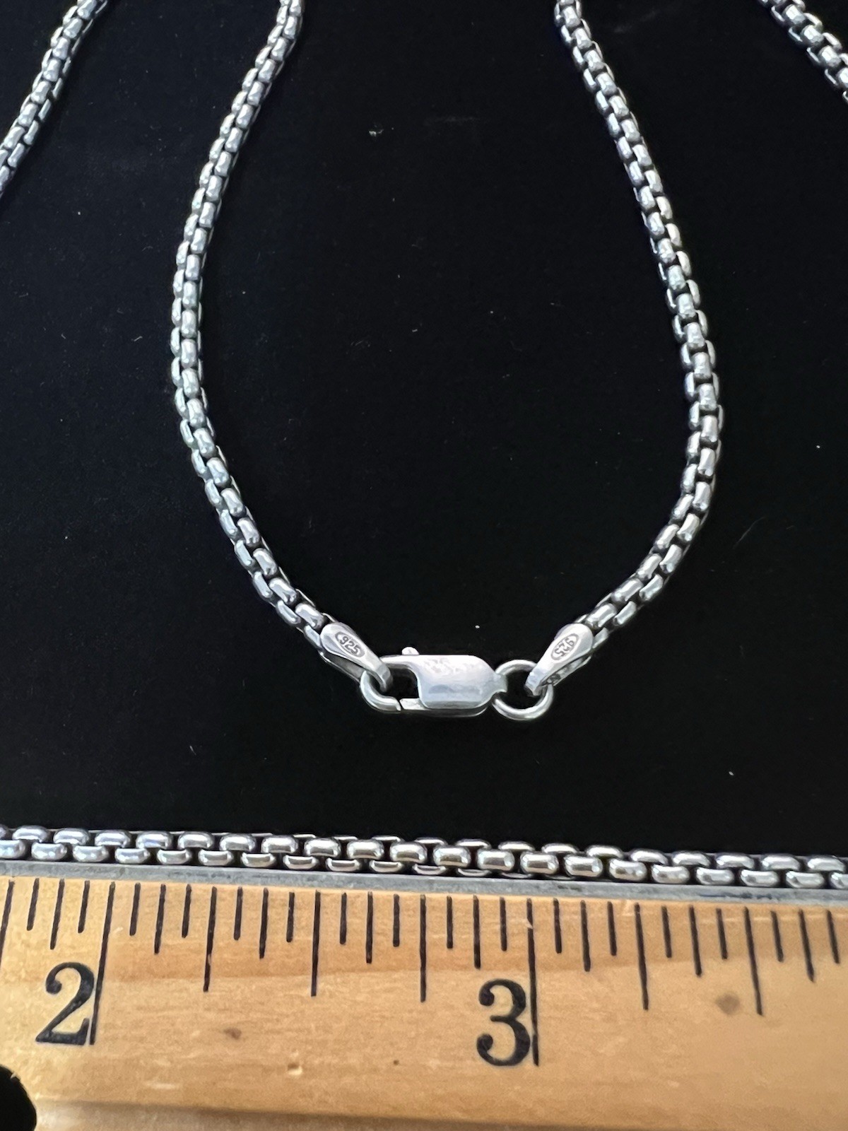 Sterling Silver 925 Italy Solid Round Box Link 17 Inch 2mm Necklace