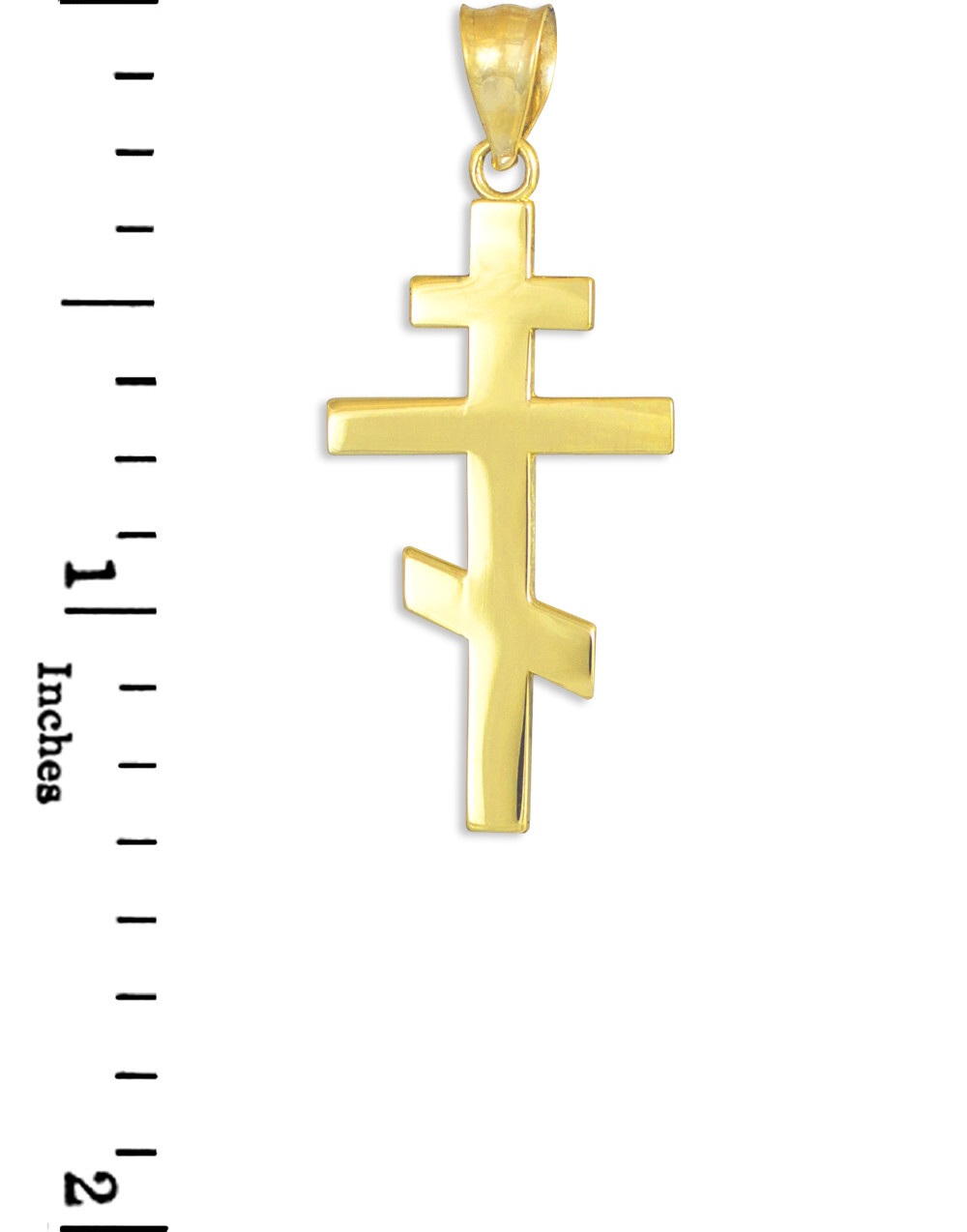 Gold Eastern Orthodox Cross Pendant Necklace (Available In Yellow/Rose/White)