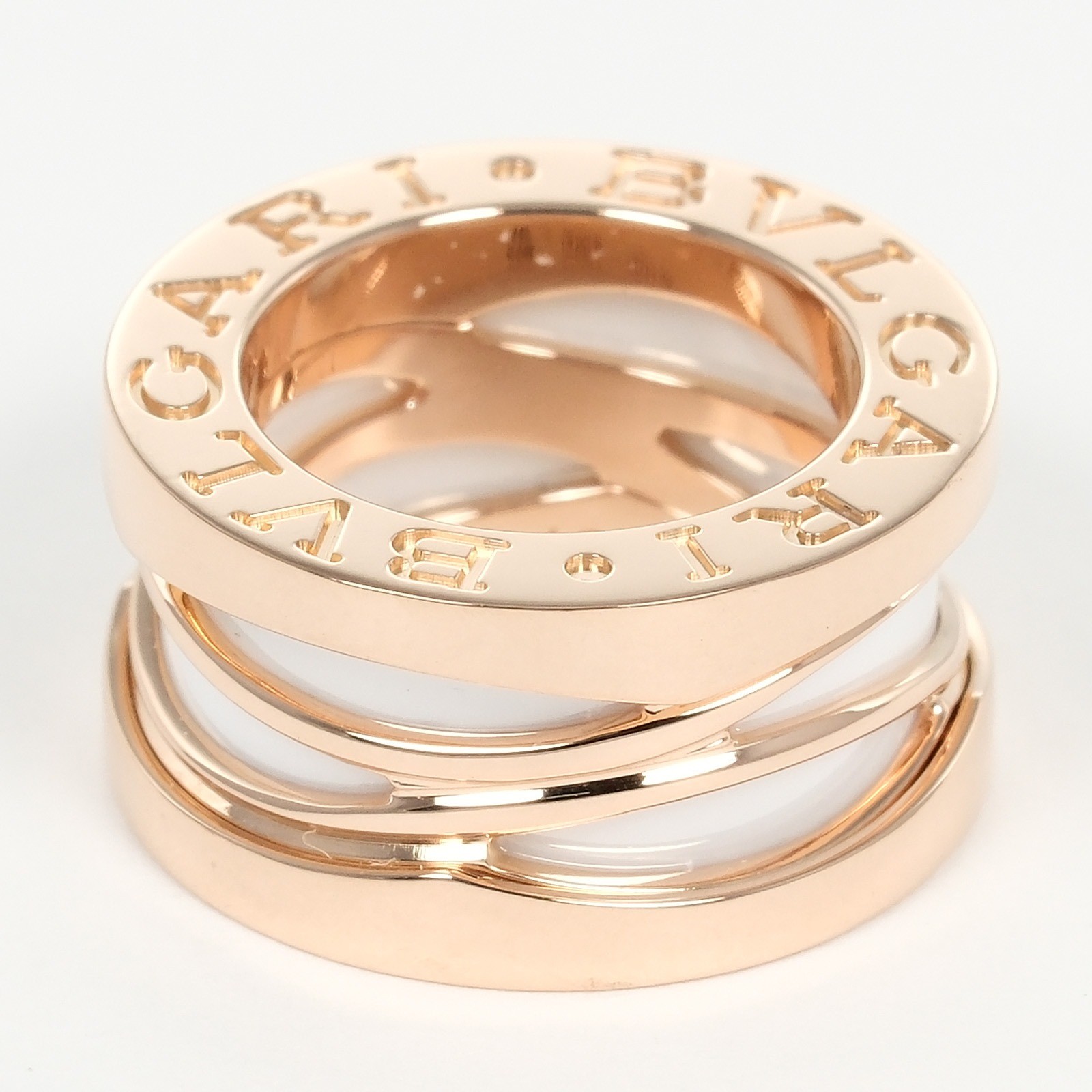 Bvlgari B.zero1 Design Legend Necklace 18K RG Rose Gold Ceramic 17.3in 13.4g
