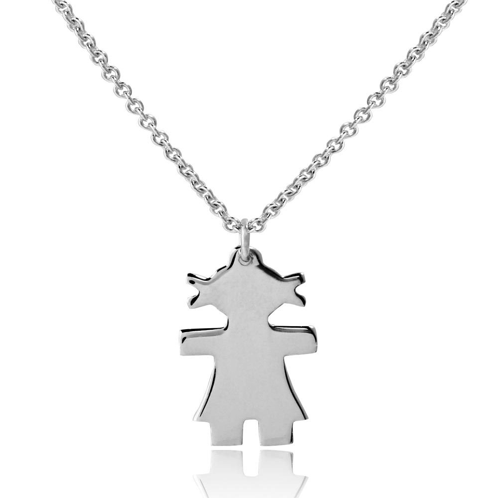 BABY GIRL NECKLACE PENDANT / 925 STERLING SILVER /CHAIN 16” PLUS 2” EXTENSION