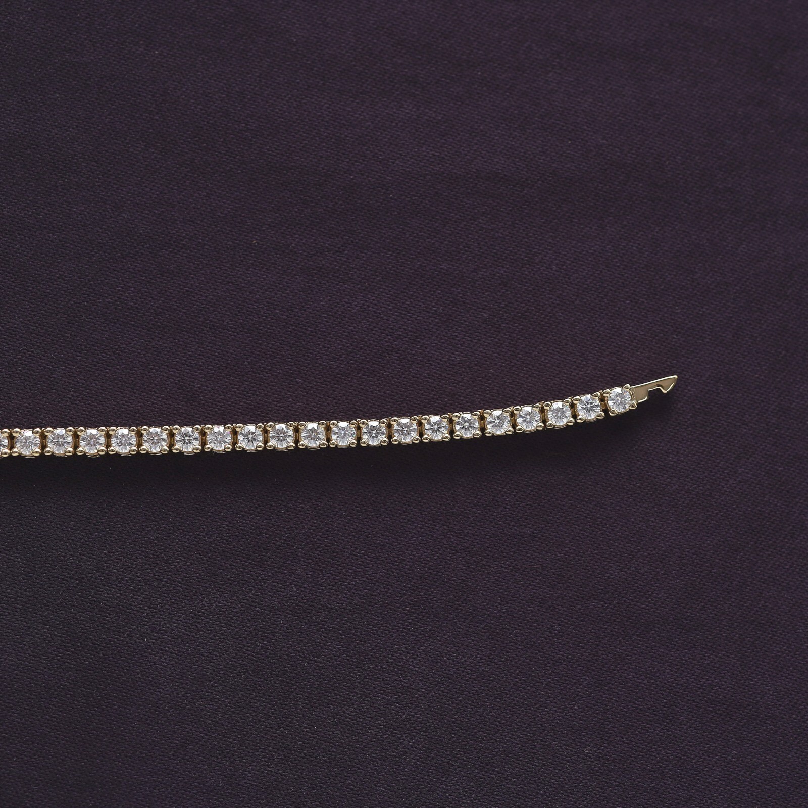2MM Width Tennis Chain Necklace Moissanite 14K Yellow Gold Plated Silver- 17″