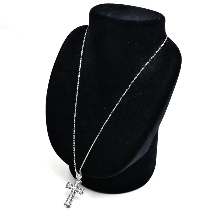 Yukizaki YOBIKO Diamond 0.75ct Pendant Necklace K18WG 19.7in