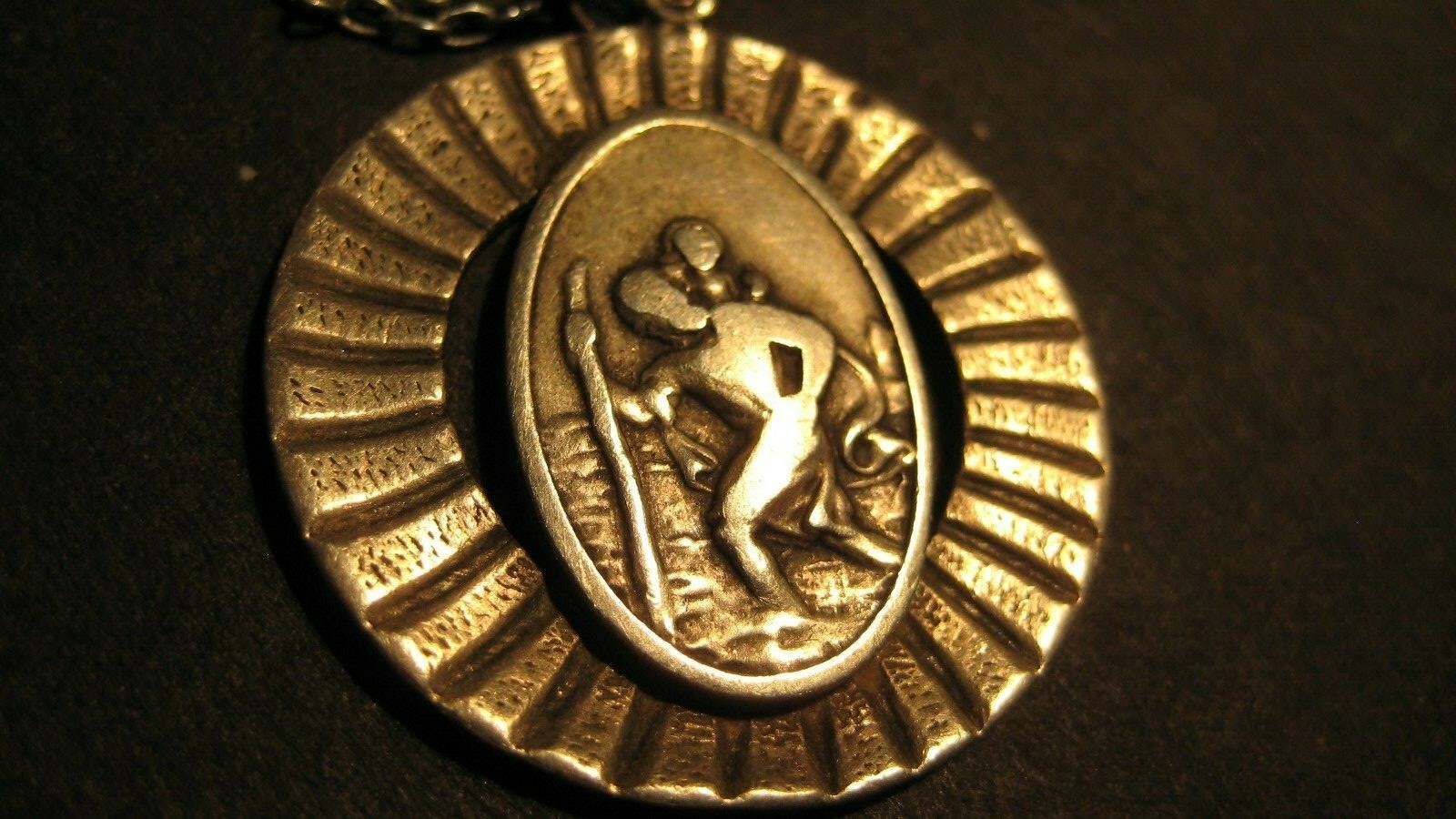 RARE VINTAGE Y D L TRINIDAD SILVER ST. CHRISTOPHER – DOUBLE SIDED