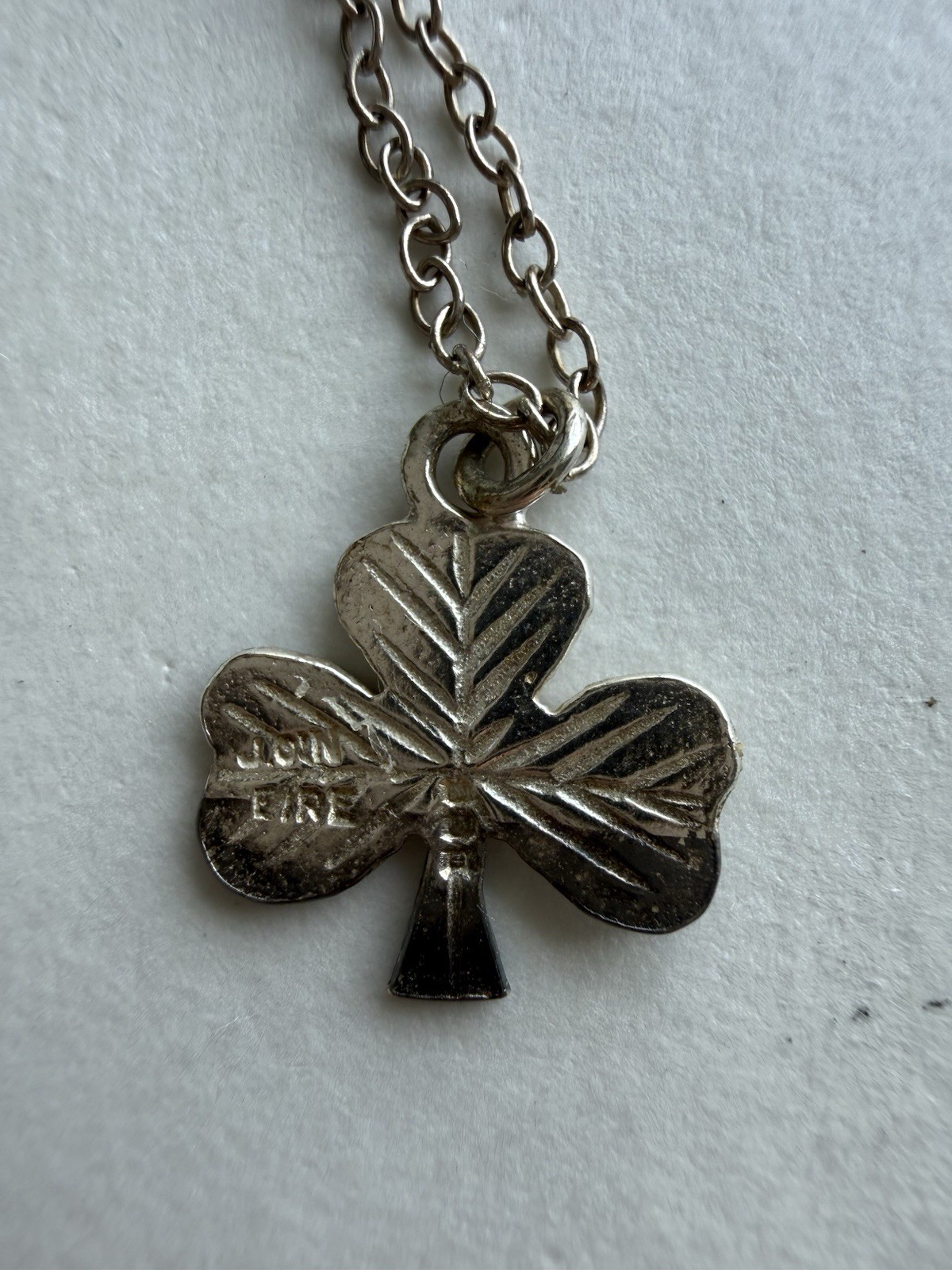 Vintage Irish Sterling Silver Shamrock Pendant Necklace J.O’N Eire 925