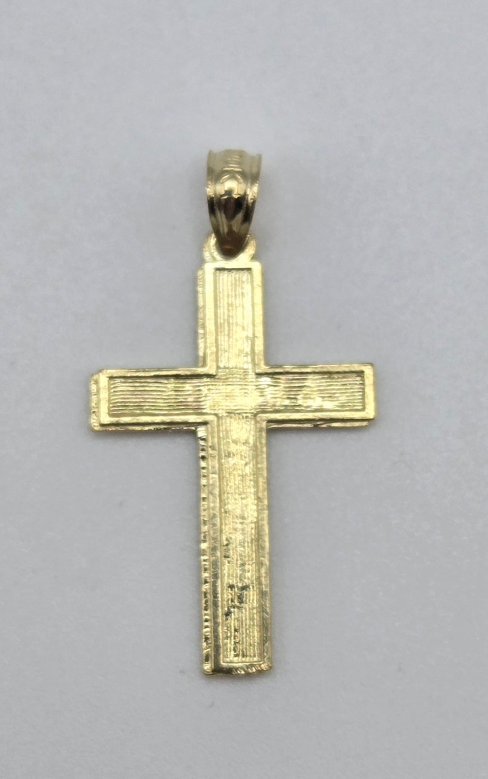 NEW 10K Solid Yellow Gold Cross Pendant 1inch, Diamond Cut, 3.5mm Bail, ITALY