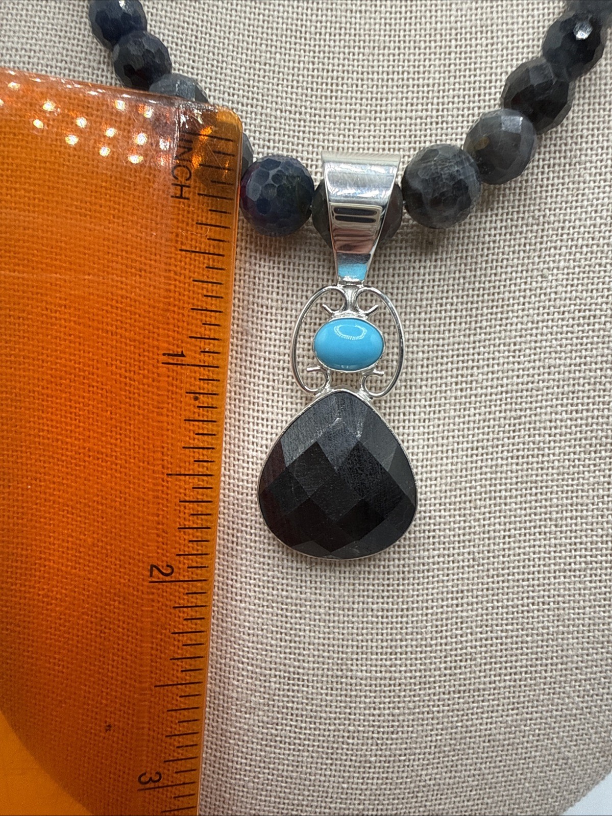Jay King Mwezi Moon Blue Sapphire & Sleeping Beauty Turquoise 925 Necklace