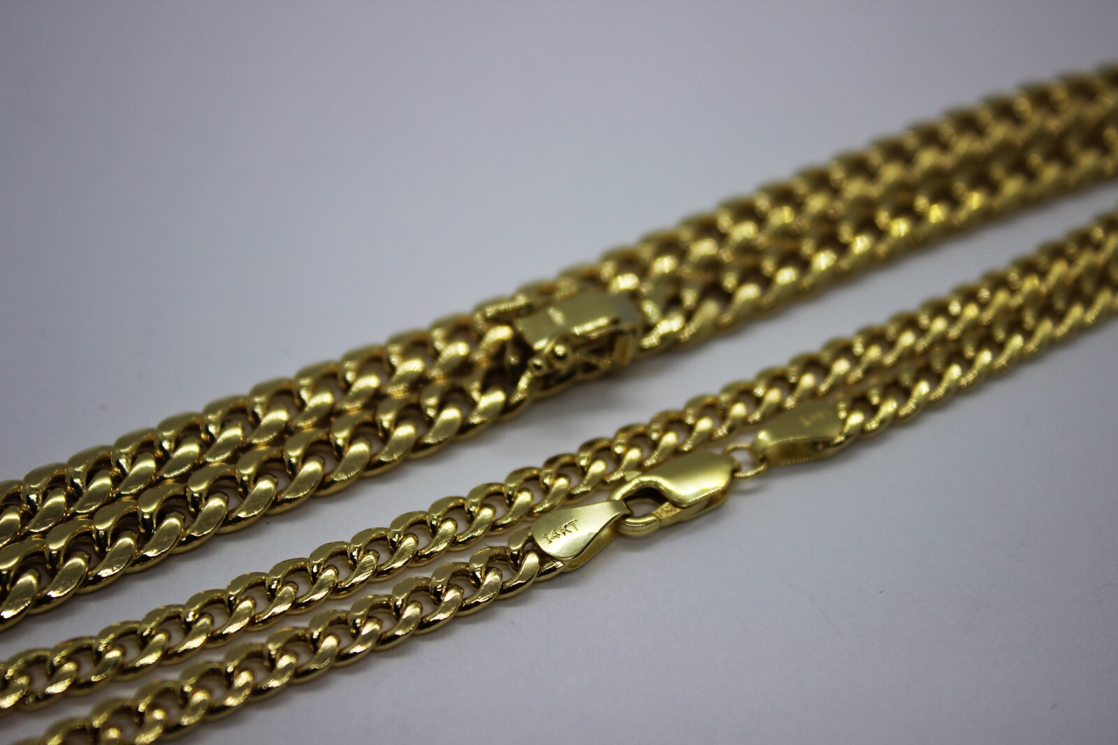 14K Yellow Gold 2.2mm – 6mm Miami Cuban Chain Necklace Bracelet 7″ – 30″ Hollow