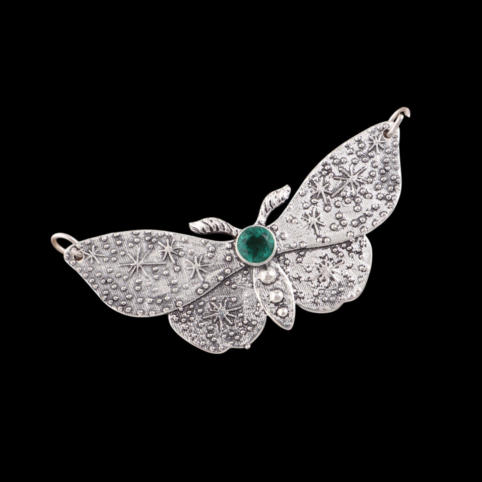 Natural Emerald Green Stone Birth Daughter Party Pendant 925 Silver