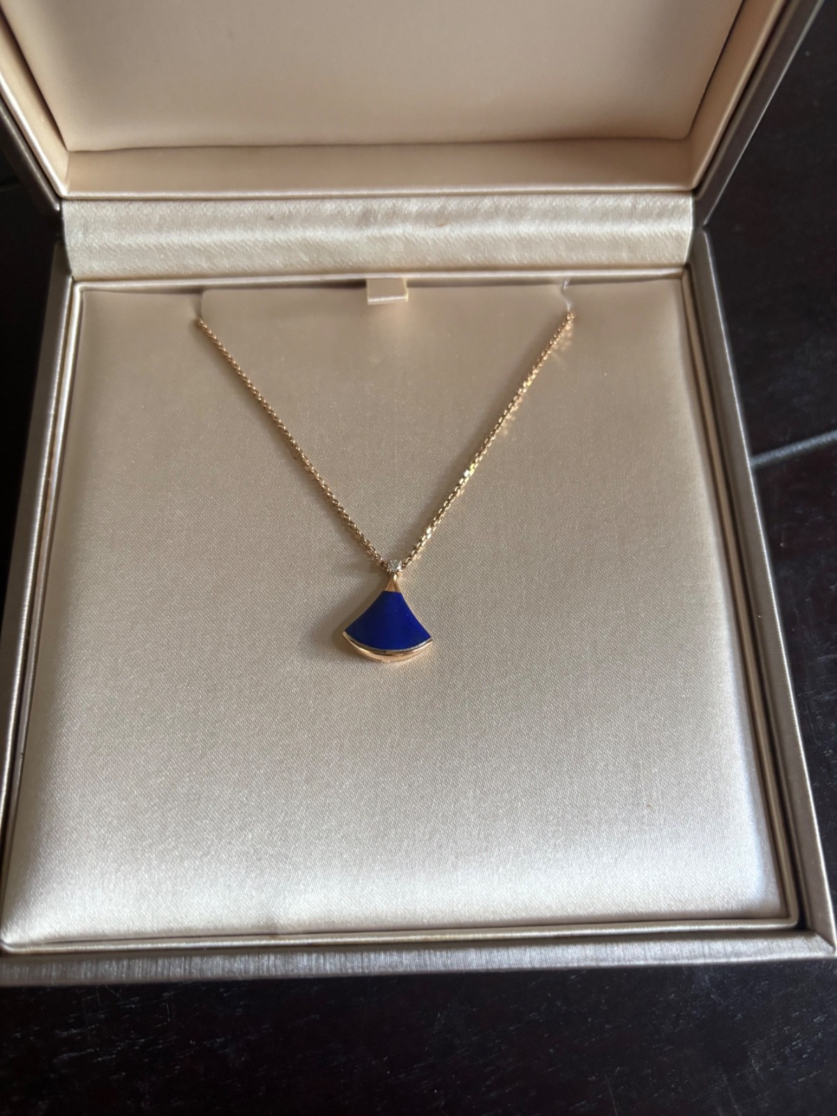 BVLGARI Divas’ Dream Necklace 18K Rose Gold with Lapis Lazuli in Original Box