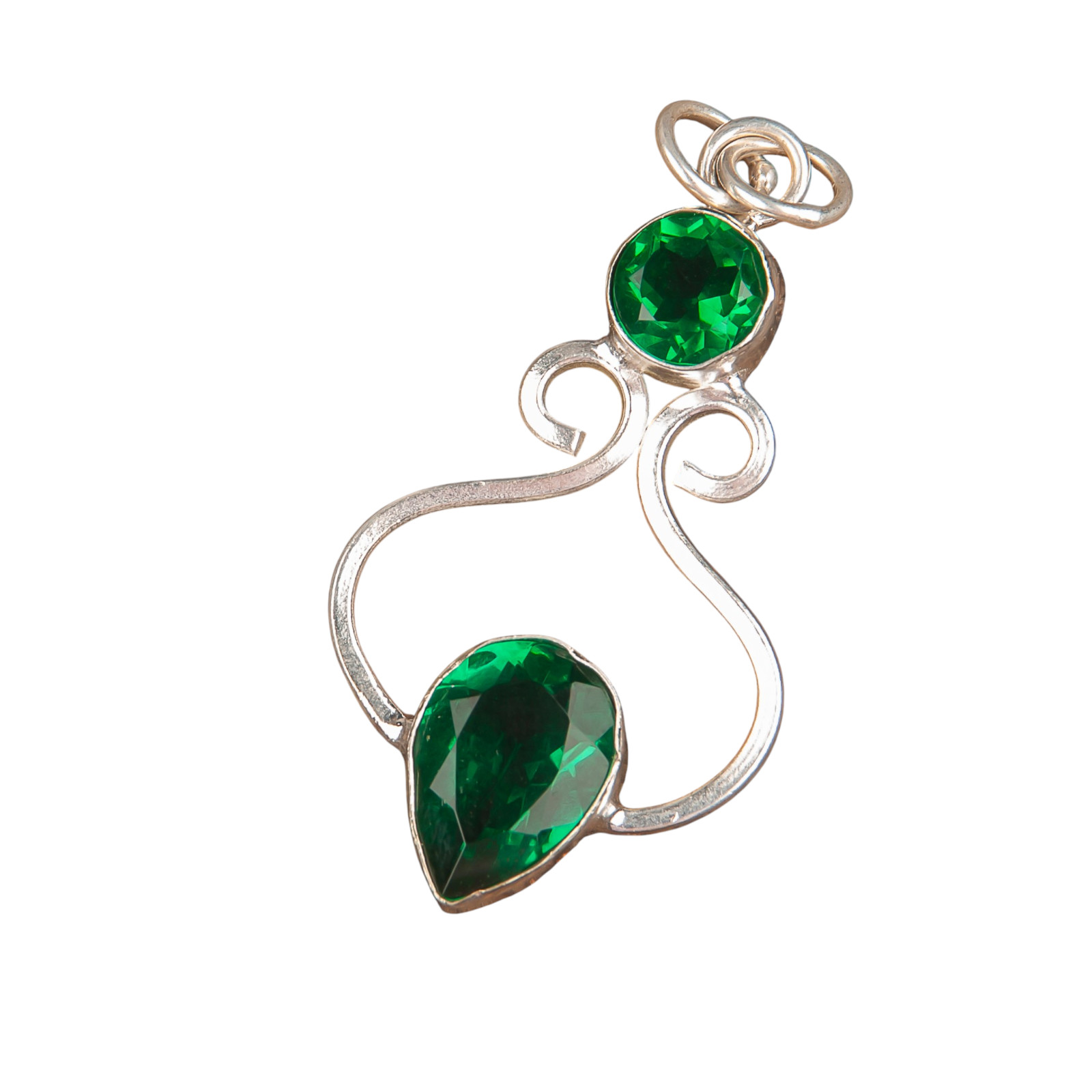 Chrome Diopside Gemstone 925 Sterling Silver Pear Cut Pendent 1.60″ Gift For Her