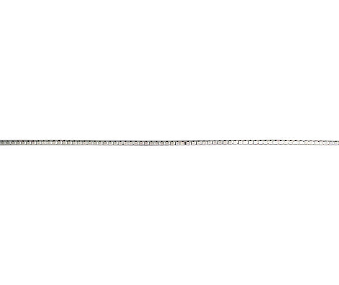 9ct White Gold 1mm Box Venetian Link Chain 28″ / 70cm Chain (W53V)