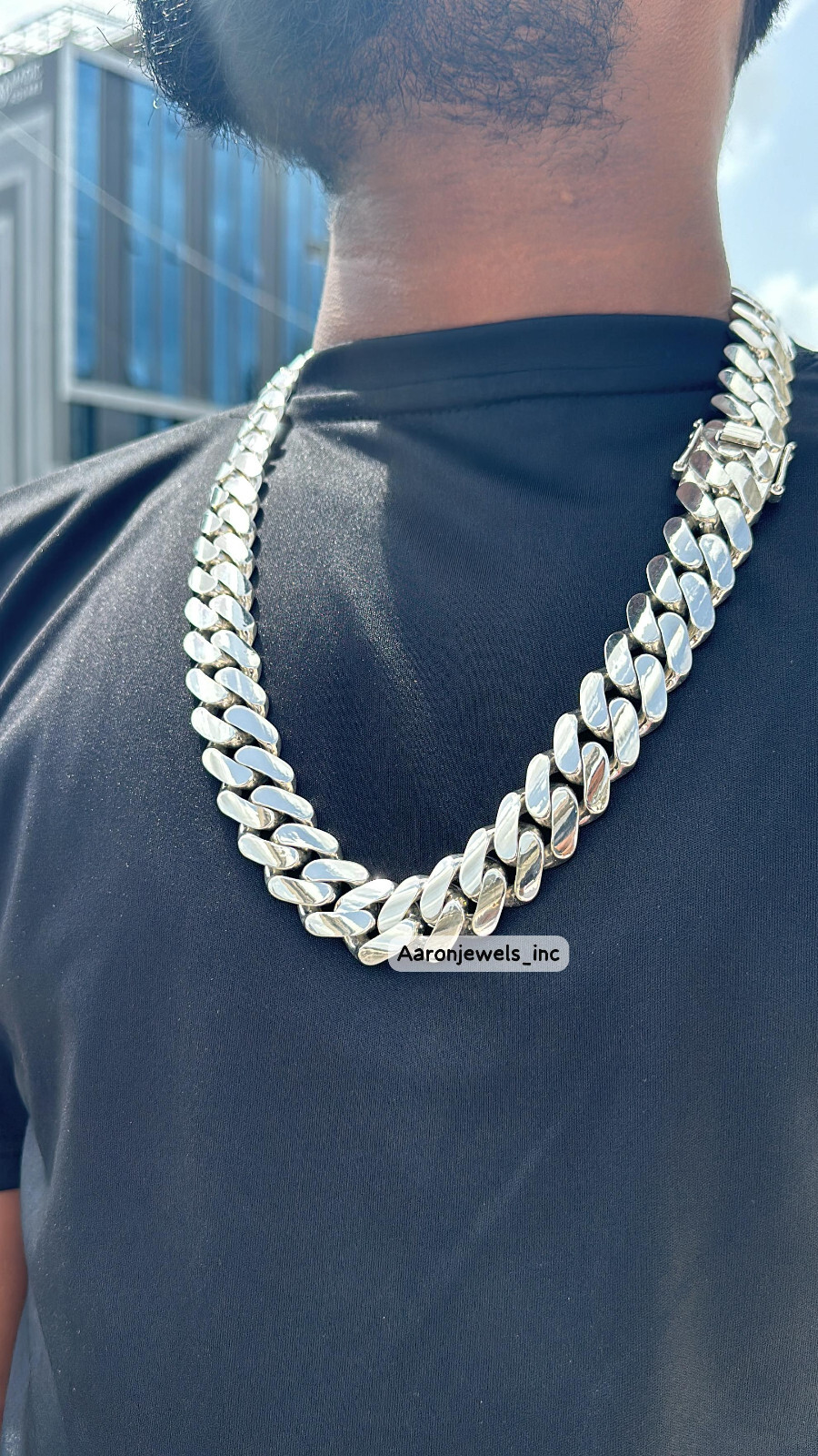 Men’s Miami PLAIN Cuban 20mm x 26″ LINK Chain 925 Sterling Silver ITALIAN LOCK