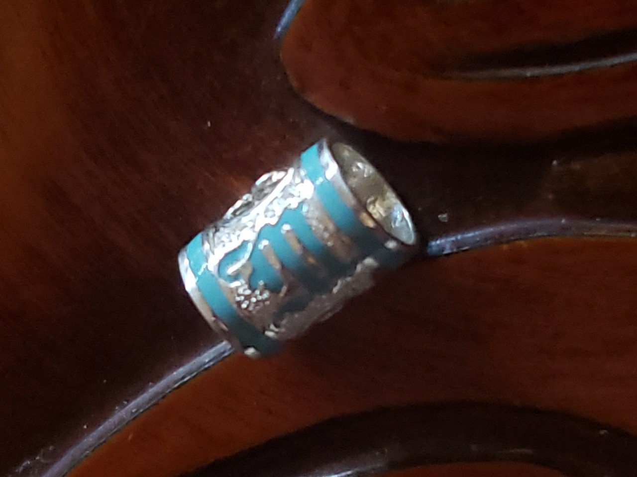 Hawaiian Baby Silver Initial Pendant Enamel 8mm X 6mm Slide Blue Letter