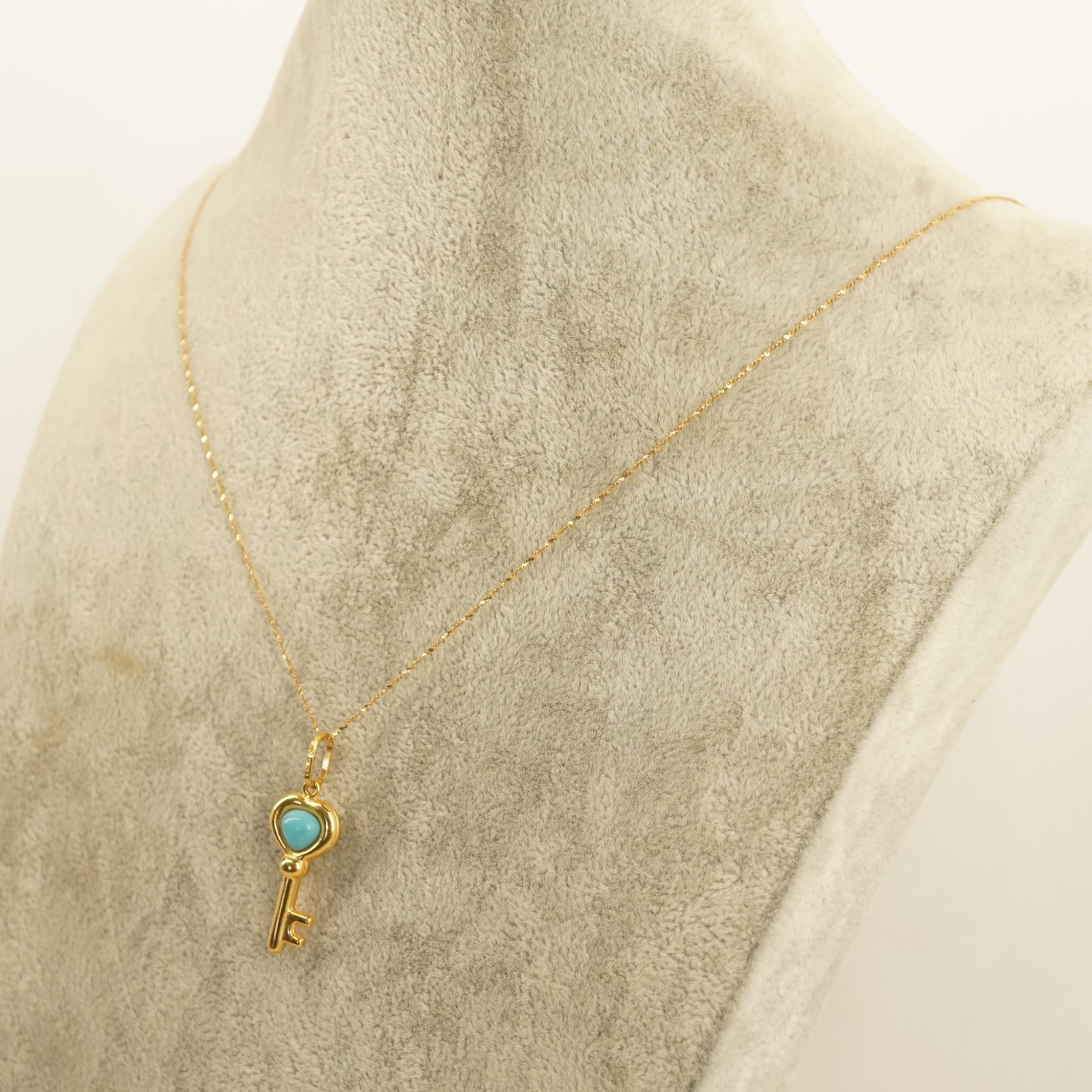 Milor 18k Yellow Gold & Turquoise Key Pendant on 14k Chain – Free Shipping USA