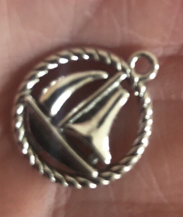 Sailboat Pendants/Charms Metal 1.2″ New 10 pieces Silver & Bronze