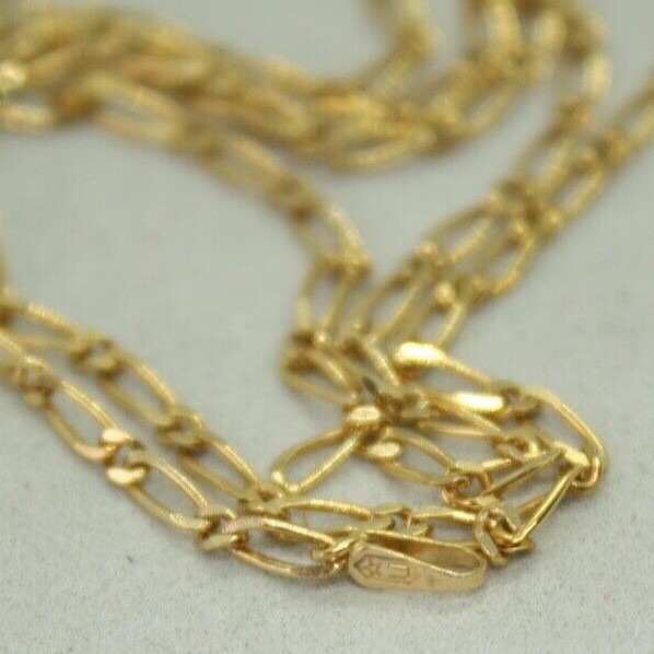 100% Genuine 9k Solid Yellow Gold 1:1 Figaro Necklace Chain Extra Long 70cm