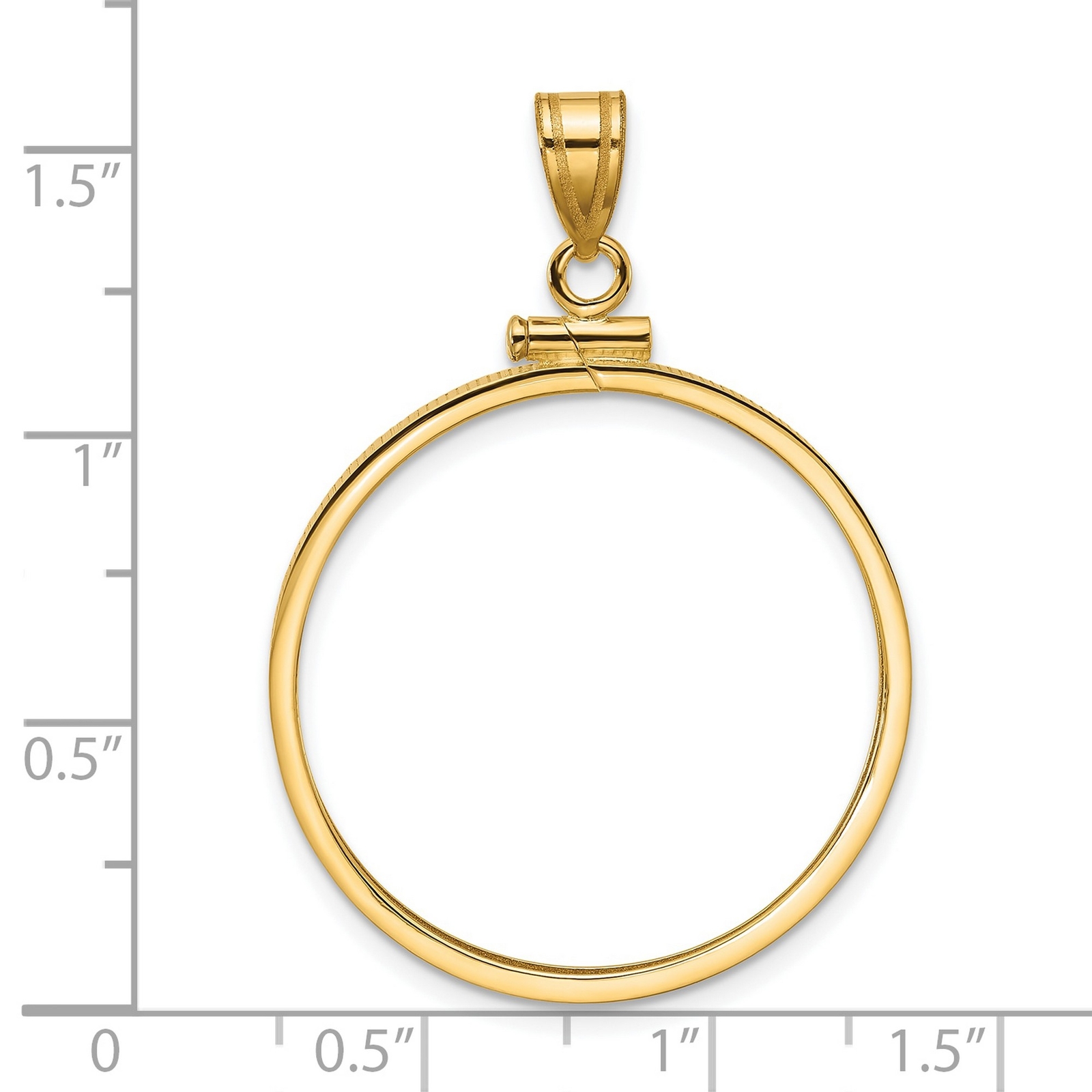 14k Yellow Gold Reeded Border Screw Top US $10 Indian Coin Bezel