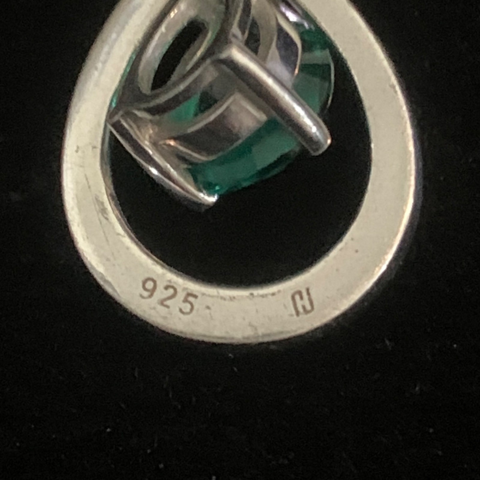 Sterling Silver Infinity Pendant Necklace Lab-Created Emerald 18″ Box Chain