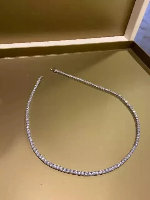 20Ct Round-Cut Lab Created Diamond Tennis Necklace 14k White Gold Plated 18″Inch