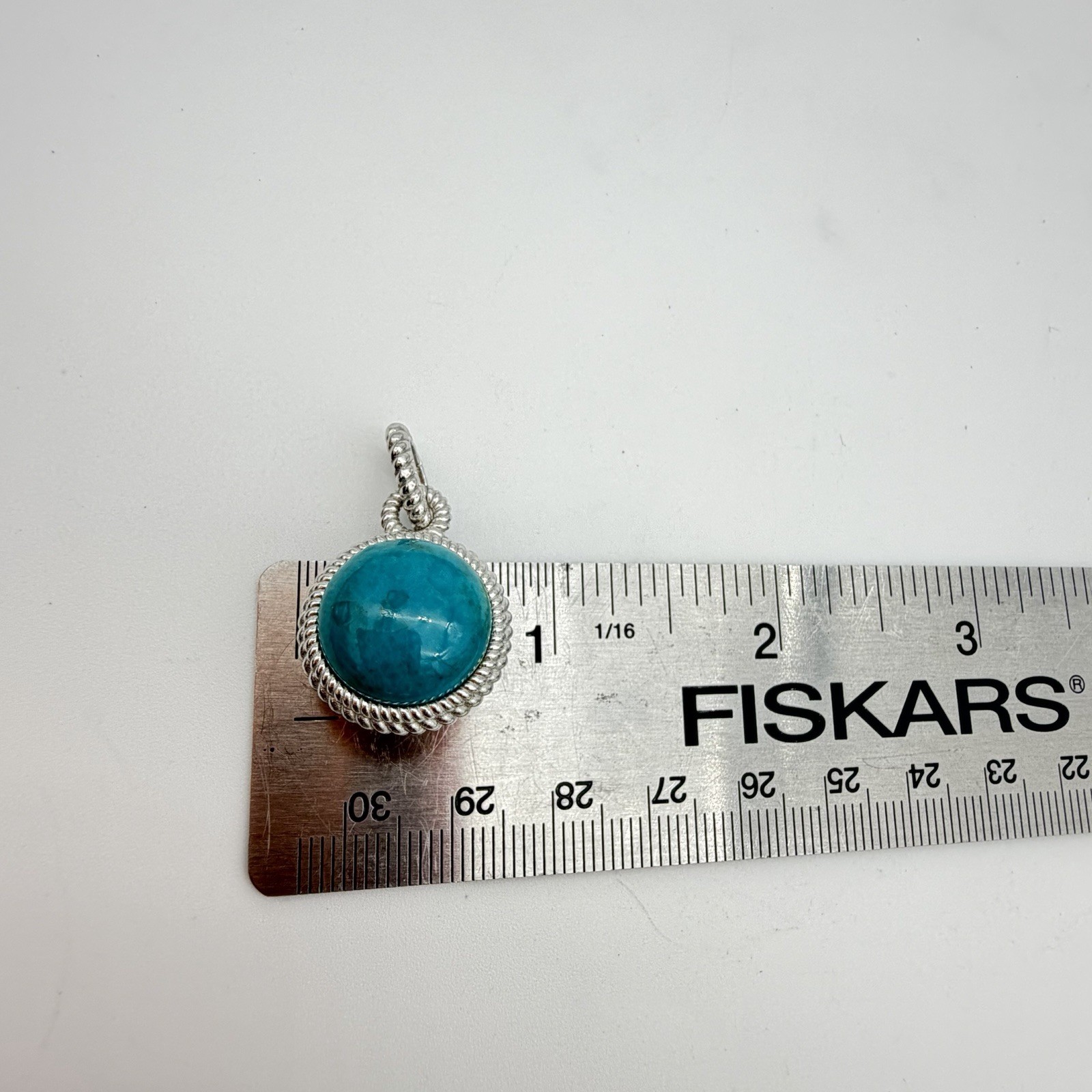 Judith Ripka Turquoise Blue ball sterling enhancer pendant or charm Heavy Chunky