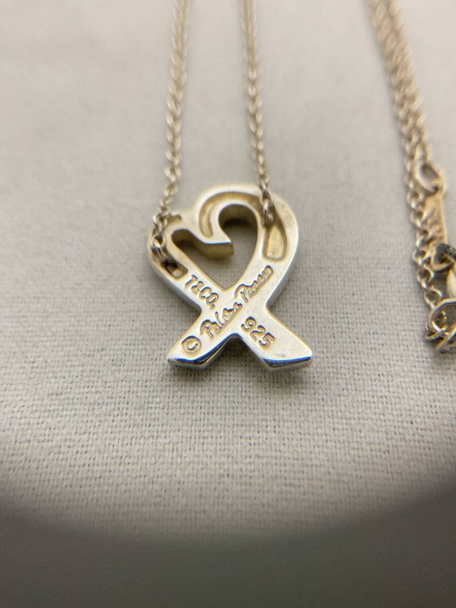 Authentic TIFFANY & Co Loving Heart Pendant Necklace Silver 925 Charm 17.3 in