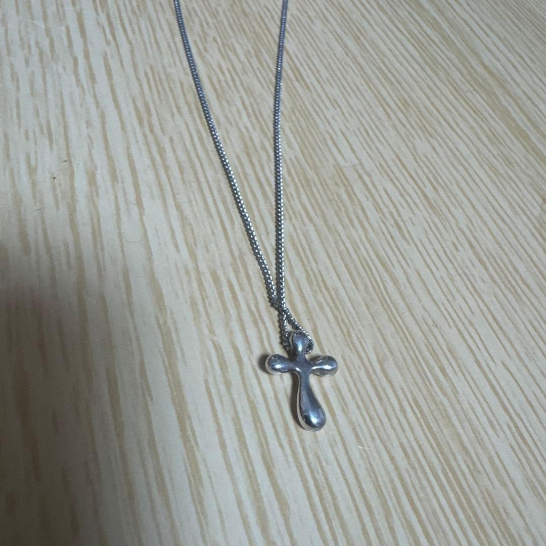 TIFFANY & CO Cross Necklace Pendant Elsa Peretti Motif Charm Unbranded Chain