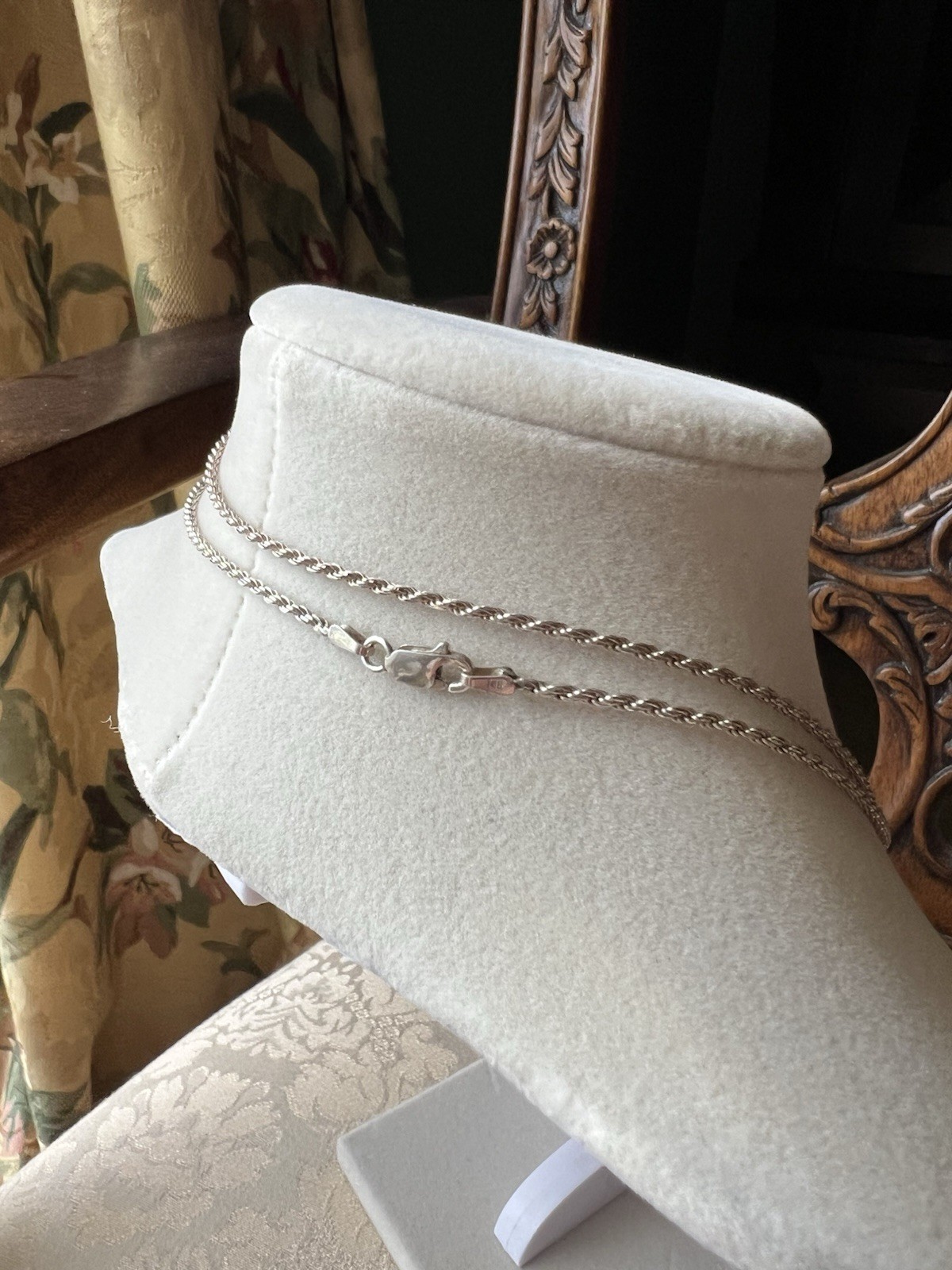 929 ITALY Sterling Silver Twisted Rope Chain 30 Inches 2mm Width, 8.83gm