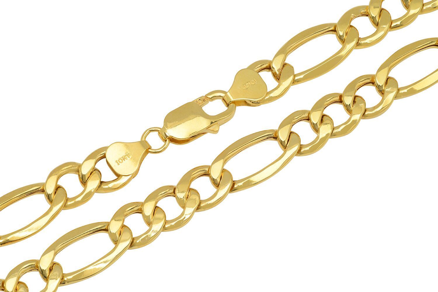 10k Yellow Gold 2mm-9.5mm Figaro Link Chain Necklace Bracelet 7″-30″ Hollow