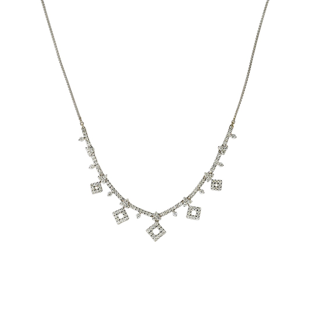 18K White Gold Diamond Necklace 1.25ct
