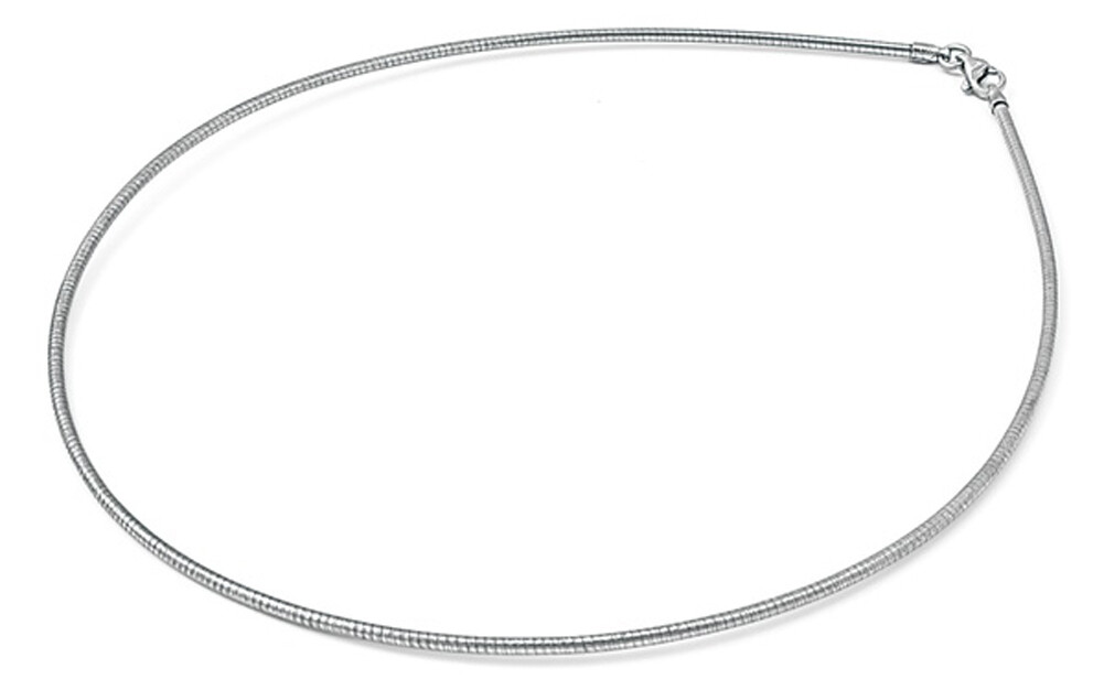 Sterling Silver OMEGA Necklace Chain Rhodium Finish 925