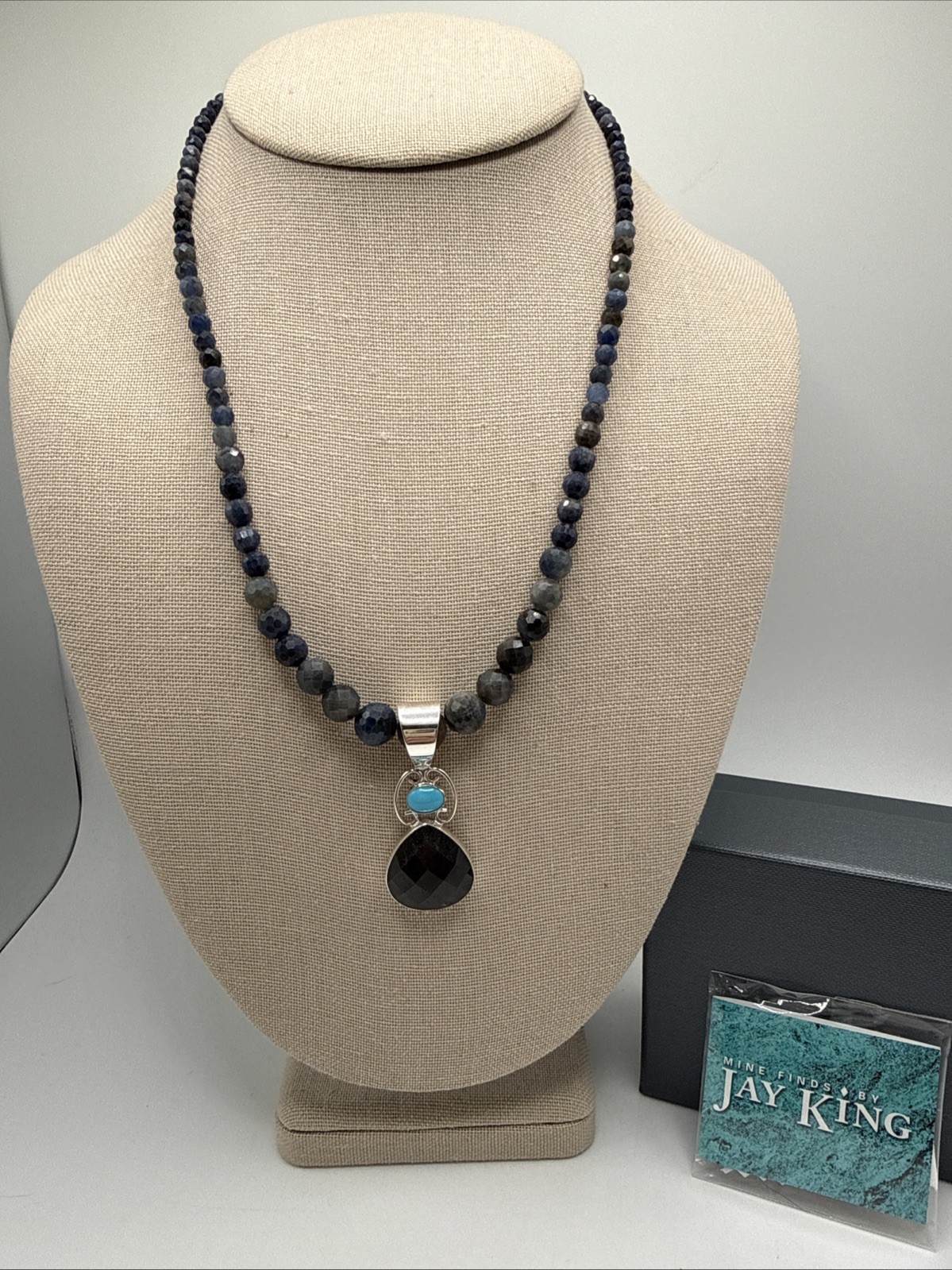 Jay King Mwezi Moon Blue Sapphire & Sleeping Beauty Turquoise 925 Necklace