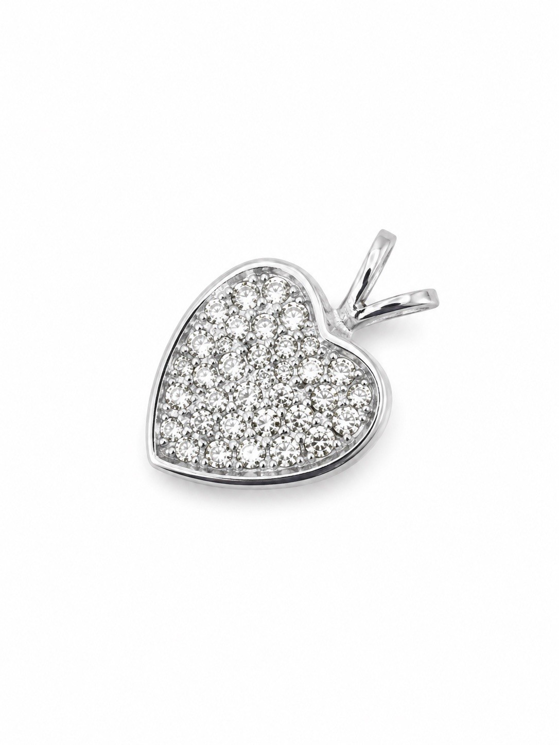 Lovely Pave Diamond Heart 14 Kt Gold