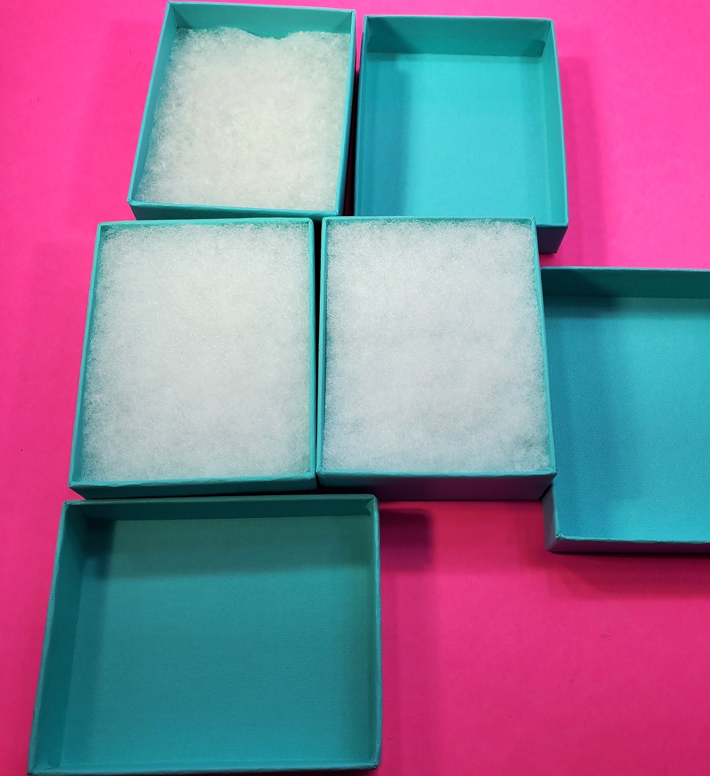 (3) Tiffany & Co Blue Empty Jewelry Boxes w/Original Cotton 3×4