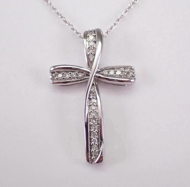 2Ct Round Cut Lab-Created Diamond Women’s Cross Pendant 14K White Gold Plated