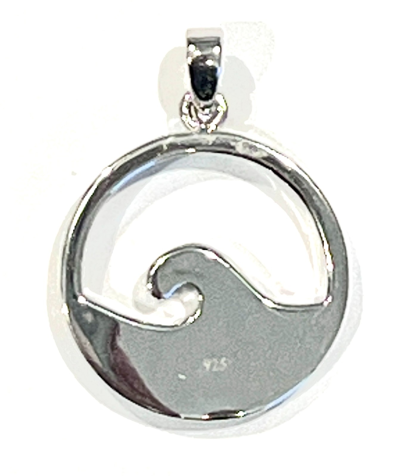 Opal & Sterling Silver Smooth Wave Pendant Beach Ocean Theme – Brand New