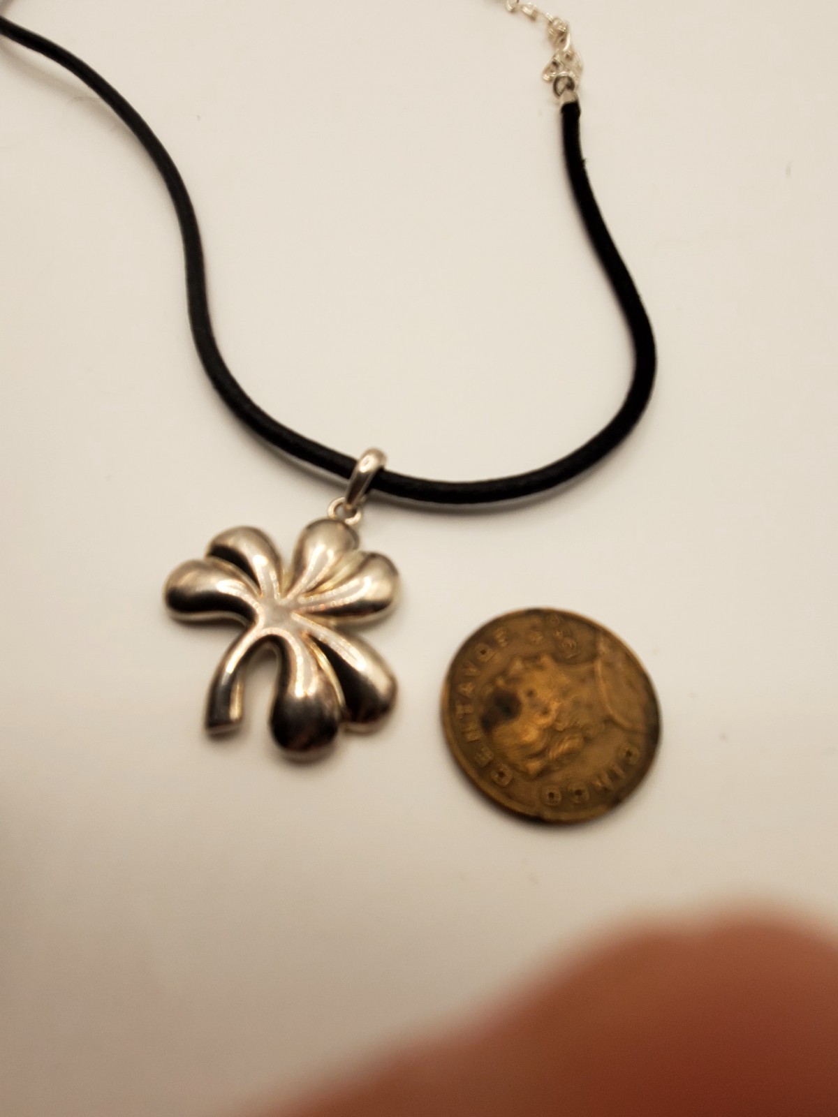 925 Sterling Silver Clover Ireland Charm Necklace