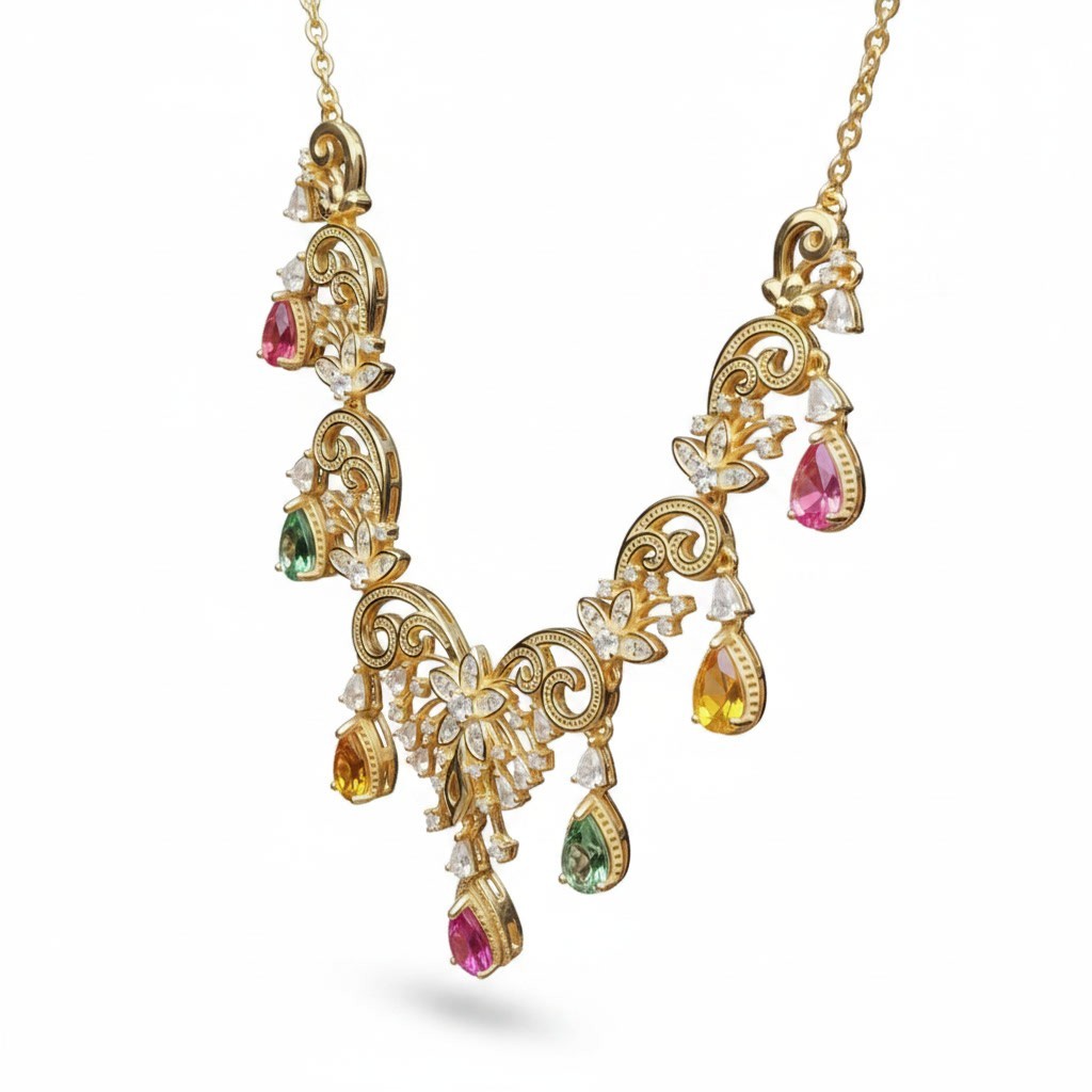 Natural Brazilian Tourmaline Gemstone Charm Necklace 925 Sterling Silver