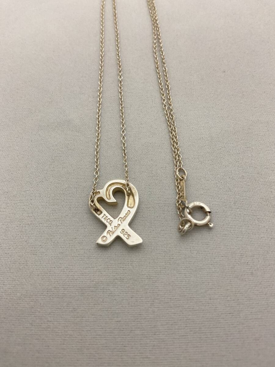 Authentic TIFFANY & Co Loving Heart Pendant Necklace Silver 925 Charm 17.3 in